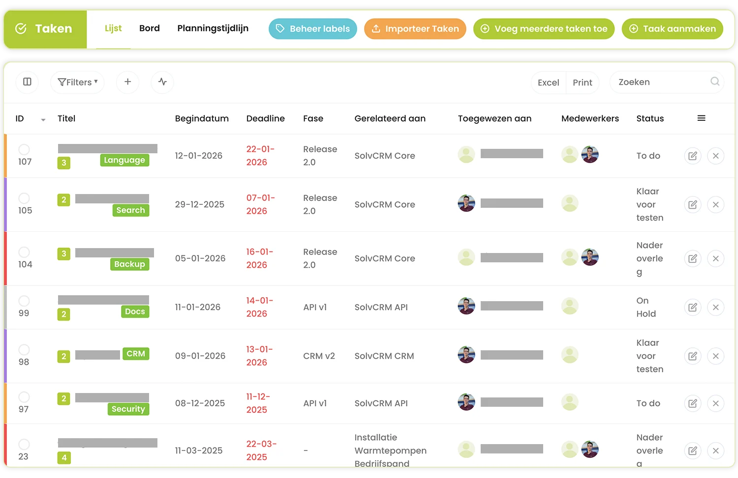 SolvCRM+ klantenportaal met klantinformatie en aangesloten bedrijfsprocessen